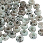 TUMBEELLUWA Natural Gemstone Beads for Jewelry Making, Rondelle Large Hole Loose Beads Pack of 15,Sesame Jasper(8x14 mm) - color: Mixed Color