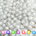 Cube 400pcs Faceted Square Transparent 8mm Glass Crystal Spacer Beads, Round Beads Inside for Jewelry Making (Clear) - color: Clear