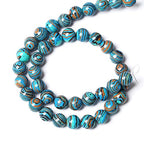 10MM 36PCS Blue Malachite Spacer Loose Beads for Jewelry Making DIY Bracelet Necklace 1 Strand 15’’ - color: Blue Malachite, size: 10mm