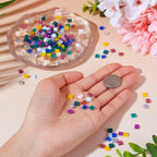 Pandahall 200Pcs Flat Square Glass Beads - 2-Hole Tila Beads in 10 Colors for Bracelet, Necklace & Earring Jewelry Making - color: 10 Color - Square
