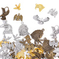 stino 100g Metal Pendant Charms for Jewelry Making, Bulk Silver & Gold Plated Charms for Braclet Necklace Crafts, Animal Plant Flower Pet and so on - color: Eagle Bronze Glod