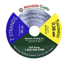 Mandala Crafts 7 Strand Beading Wire for Jewelry Making - 98 FT 26 Gauge Stainless Steel Braided Tiger Tail Wire for Bead Stringing - size: 7 Strands 26 Gauge 0.38MM 98FT