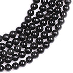 8mm Natural Black Obsidian Beads Round Gemstone Loose Beads for Jewelry Making (45-48pcs/strand) - color: Black Obsidian, size: 8mm