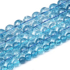 10mm 38pcs Blue Topaz Crystal Quartz Natural Stone Round Loose Beads for Jewelry Making DIY Bracelet Necklace Earrings - color: Blue Crystal, size: 10mm