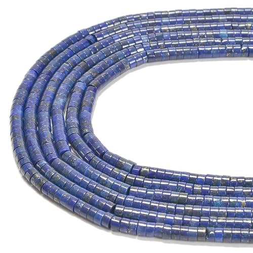 155pcs 4x2mm Natural Lapis Lazuli Heishi Disc Rondelle Spacer Stone Semi Precious Gemstone Loose Beads for Jewelry Making 15 Inch - color: Lapis Lazuli, size: 4x2mm