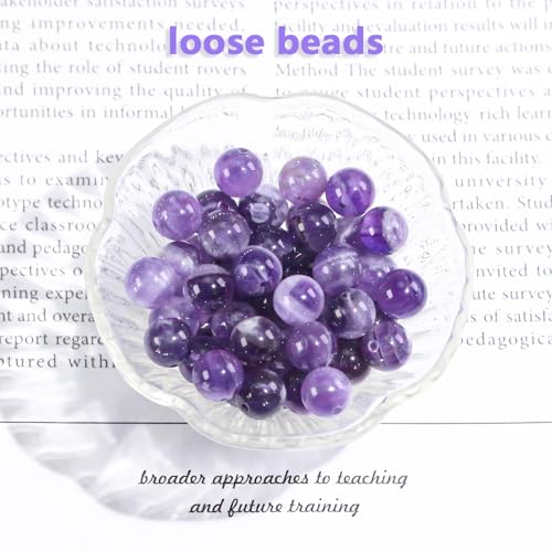 Natural Gemstone Round Loose Beads for Jewelry Making DIY Crystal Energy Healing 1 Strand 15" (Amethyst, 4mm (15"/Strand)) - color: Amethyst, size: 4mm (15"/Strand)