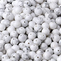 LAIDANLA White Howlite 6mm Natural Stone Beads Round Loose Gemstone Stone Beads for DIY Bracelet Necklace Earrings Jewelry Making Polishing Genuine Real Beading 96PCS 2 Strand 32" - color: F-White Howlite, size: 6mm