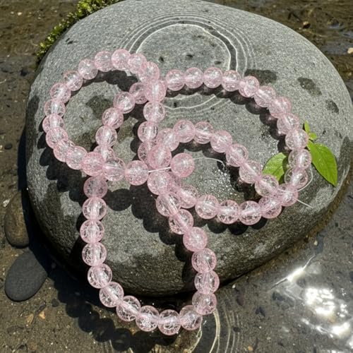 DandS ltd Crackle Lampwork Glass Beads for Jewelry Making, Blush, Vibrant DIY Bracelets, Necklaces, Earrings, Beading Supplies & Craft Kits for Handmade Jewelry, 80pcs 0.39 inch (10mm), #J284-10 - color: Blush