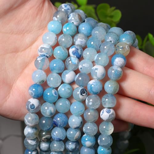 6mm Grayish-Blue Persian Gulf Jade Natural Stone Beads Round Loose Beads for Jewelry Making Yochus DIY Beads Bracelet Necklace - color: Grayish-blue Persian Gulf Jade, size: 6mm