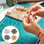 Crimp Beads for Jewelry Making, Teaaha 1000 PCS Plated Brass Crimping 4 Colors Bead Crimp Tubes String Bracelet End Loose Stopper Beads Tube Crimping Bead for Earring Necklace Pendant DIY (1.5x1.5mm)