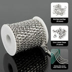UMAOKANG 16.4 Feet Stainless Steel Cuban Chain for Jewelry Making Strong Diamond Cut Cuban Link Chain Necklace for Men and Women Jewelry Chains Bulk - color: 2mm Silver Cuban