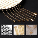 Cadikez 24PCS Gold Rolo Cable Chain Necklace Bulk, 2mm 18inch 18K Gold PVD Plated Stainless Steel Finished Oval Cable Link Chains for Necklace Jewelry Making - color: 2.0mm Gold Color