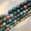 AD Beads Natural Gemstone Smooth Round Loose Beads 15" 4mm 6mm 8mm 10mm 12mm (4mm, Indian Agate) - color: Indian Agate, size: 4mm