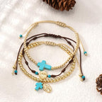 Christian Cross Jesus Pendant Charm Gold Rope String Beaded Bracelets Stack Set for Women,Handmade Bohemian Colorful Adjustable Jewelry,God Lucky Protection Friendship Gift - color: Blue