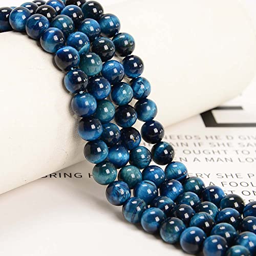 NCB 100pcs Original Natural Stone Beads Gemstone Round Loose Beads 6mm 8mm 10mm (Aquamarine Tiger's Eye, 6mm 100Beads) - color: Aquamarine Tiger's Eye, size: 6mm 100beads