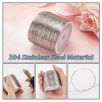BENECREAT 820 Feet 26 Gauge Single Strand Tiger Tail Beading Wire, Stainless Steel Craft Jewelry Beading Wire for Crafts, Jewelry Making, Sculpture Frame - color: Single Strand, size: 26 Gauge