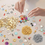 Trnayi 2000 Pcs Charms for Bracelets Jewelry Making Mixed Bracelets Charms Bulk 1000 Gold Enamel Pendants with 1000 Open Jump Rings for DIY Necklace Bracelet Earrings Keychain Jewelry Crafting