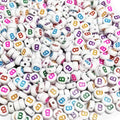 500PCS 4x7mm Acrylic Letter Beads B for Friendship Bracelets Jewelry Making, White Round Flat Acrylic with Colourful Alphabet Beads for DIY Crafts Bracelets Necklaces Key Chains Phone Lanyard - color: B(colourful on white)