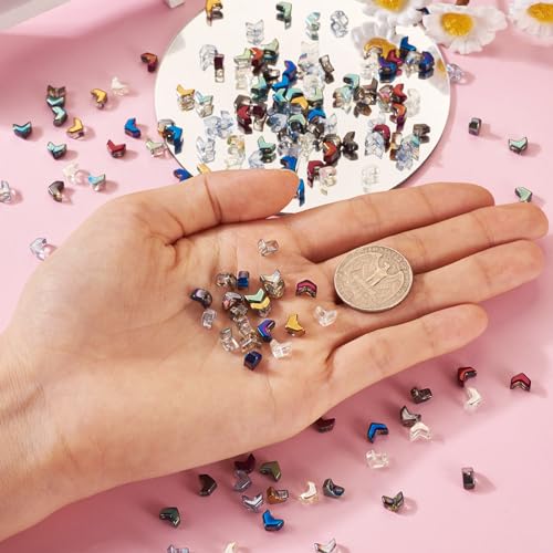 Cheriswelry 184pcs Arrow Glass Beads Colorful Electroplate Tiny Loose Spacer Beads Full/Half Plated Handcrafted Beads Bracelet Beads 5x6mm for DIY Earring Necklace Jewelry Making - color: Mixed Color-Arrow