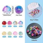 FASHEWELRY 128Pcs Glass Flower Beads Caps Crystal Flower Spacer Beads Colorful Transparent Bell Floral Loose Beads Bulk for Jewelry Making Necklace Bracelet - color: Bell Flower Beads Caps