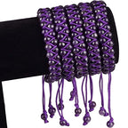 MASSIVE BEADS Double Layer Natural Chakra Healing Power Crystals Macrame Bracelet Yoga Stone Beads Gemstone Meditation Relax Anxiety Bangle for Unisex Women Men - color: Amethyst, size: 4mm
