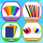 Goody King Arts and Crafts Supplies for Kids - Craft Art Supply Jar Kit for Student Age 4 5 6 7 8 9 10 Year Old Crafting Activity - Collage Arts Set for Toddlers Preschool DIY Classroom Home Project - size: Small