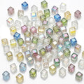 Square Beads, KLFHS 80PCS 6MM Cube Beads, Electroplating Mixed Color Glass Beads for DIY Jewelry Making Bracelet Necklace Earring Phone Strap Keychain Crafts - color: Square