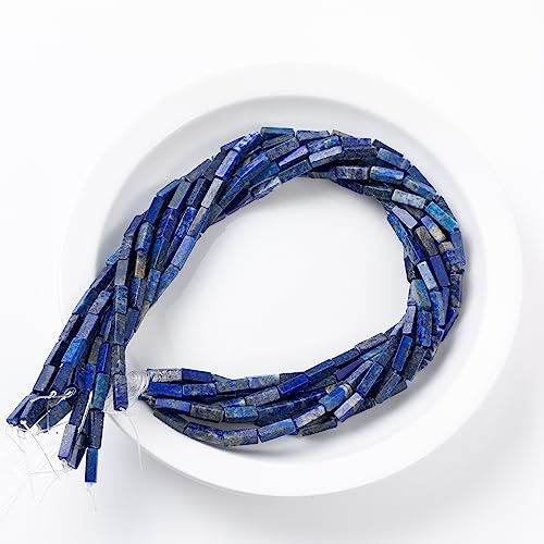 Natural Lapis Lazuli Rectangle Tube Beads 4x13mm 38cm/str Loose Semi Gemstone Stone Beads for Making Bracelets Necklace Earrings - color: Lapis Lazuli, size: 4x13mm Rectangle