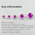 1310pcs Bicone Crystal Glass Beads 2mm 3mm 4mm 6mm 8mm Faceted Crystal Spacer Beads for Bracelets Necklace Pendants Earrings DIY Jewelry Craft Making(Rose Red) - color: Rose Red