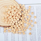 300Pcs 8mm Wooden Spacer Beads - Round Unfinished Natural Wood Loose Beads - size: 8