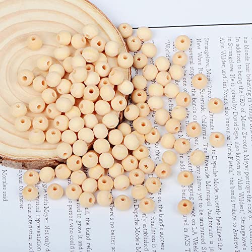 300Pcs 8mm Wooden Spacer Beads - Round Unfinished Natural Wood Loose Beads - size: 8