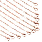 HARFINGTON 20 Pack 18 Inch Necklace Chains Bulk 2.5mm Rose Gold Plated Cable Chains with Lobster Clasps for Jewelry Making - color: Rose Gold, size: 18 Inch x 2.5mm