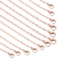 HARFINGTON 20 Pack 18 Inch Necklace Chains Bulk 2mm Rose Gold Plated Cable Chains with Lobster Clasps for Jewelry Making - color: Rose Gold, size: 18 Inch x 2mm