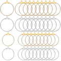 40 Pieces Earring Hoops for Jewelry Making Round Beading Hoop Earring for Earring Finding Making Supplies - color: Gold and Silver