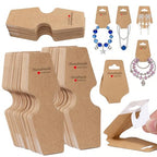 120PCS Sturdy Jewelry Display Cards - Self-Adhesive Necklace & Bracelet Packaging for Small Business, Keychain, Earring, Hair Band, and Scrunchies - color: 120Kraft paper