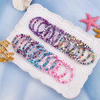 Ornaland Heishi Surfer Bracelets Set Polymer Clay Heishi Beads Stretch Bracelets Multi-Layer Stackable Friendship Bracelets Bohemia Summer Beach Jewelry for Women - color: Purple