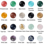 SUPERFINDINGS 40pcs 10mm Half Round Natural Cabochon 20 Color Flat Back Gemstone Cabochon Healing Quartz Chakra Crystal Stone for Bracelet Necklace Jewelry Making - size: 10mm