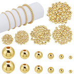 PH PandaHall 300pcs 18K Gold Plated Spacer Beads, 5 Sizes Smooth Long-Lasting Spacer Beads Metal Round Beads Brass Loose Beads for DIY Bracelet Necklace Earring Jewelry Making, 2/3/4/5/6mm - size: 2/3/4/5/6mm