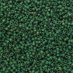 Miyuki Delica 11/0 Frosted Glazed Rainbow Green Emerald Matte AB 5.2gms Vial of Japanese Glass Beads