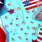 SANNIX 90 Pcs American Flag Charms, Patriotic Enamel Charms for Jewelry Making, Independence Day 4th of July Flag Charm Pendants for Bracelets Necklaces Earrings Making and Crafting - color: Red White Blue