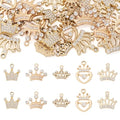Craftdady Crystal Rhinestone Pendants Butterfly Heart Rhombus Bowknot Earring Charms Alloy Enamel Metal Pendants Light Gold Bracelet Charms for DIY Craft Necklace Jewelry Making - color: Golden 5 Style