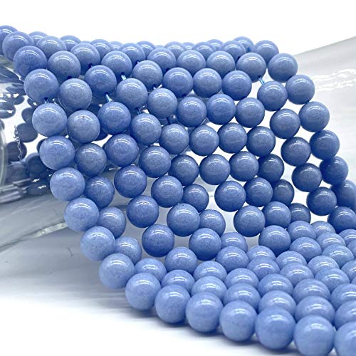 ABCGEMS Glow-in-Dark Mexican Blue Aragonite Beads (AKA Cave Calcite- Extremely Rare) Healing Crystal Chakra Energy Stone Ideal for Bracelet Necklace Ring DIY Jewelry Making Smooth Round 10mm - color: Blue Aragonite- Glow in Dark (From Mexico)