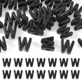 FASHEWELRY 30Pcs Acrylic Letter W Beads with Large Hole Big Plastic Letter Blocks European Beads 3D Letters Chunky Vowel Initial Alphabet Bead for Key Chains Necklace DIY Arts Craft Projects - color: Black, size: W