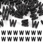 FASHEWELRY 30Pcs Acrylic Letter W Beads with Large Hole Big Plastic Letter Blocks European Beads 3D Letters Chunky Vowel Initial Alphabet Bead for Key Chains Necklace DIY Arts Craft Projects - color: Black, size: W