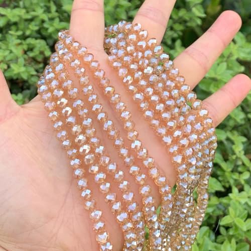 1000pcs Czech Faceted Rondelle Crystal Glass Loose Beads 6mm Spacer Bulk Golden Shadow for DIY Craft Jewelry Making CCR628 - color: Golden Shadow, size: 6mm - 1000pcs