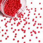 BONNY BOXX 2000PCs 4MM Smooth Red Acrylic Round Beads, Plastic Resin Bubblegum Balls Chunky Gumball Beads for Necklace and Bracelet Making, Crafting Supplies - color: Smooth Red, size: 4MM