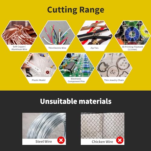 Flush Cutters, 10 Pack, 5 Inch Micro Flush Cut Pliers with Spring, Side Cut Nippers, Mini Wire Cutters Model Nippers Flush Cutters for Jewelry Making, Plastic Models, Zip Ties, Electronics - color: Yellow 10 Pack