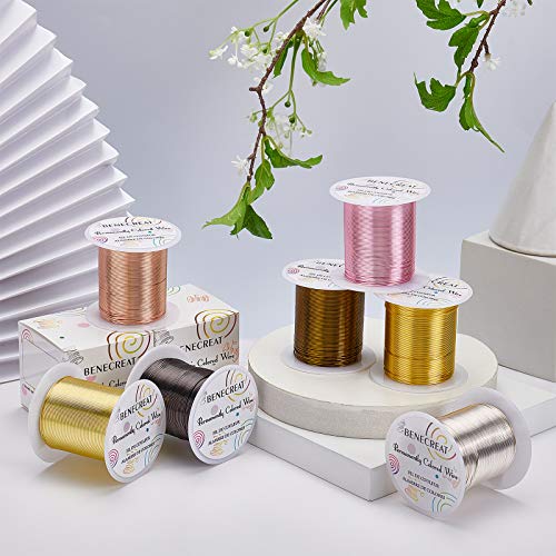 BENECREAT 20 Gauge 32 Yards Silver Jewelry Wire - Tarnish Resistant Beading & Wrapping Copper Wire for DIY Crafts - color: Silver, size: 20 Gauge