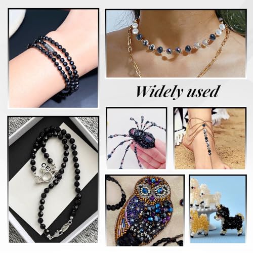 TOAOB 1000pcs Briolette Crystals Glass Beads 4mm 6mm 8mm Rondelle Faceted Spacer Beads Black Loose Beads for Bracelets Necklace Earrings Jewelry Making - color: Black