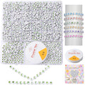 Acrylic Letter Beads 4mm Flat Round, 6mm Square - Beads for Making Friendship Bracelet or Necklace (26 Pieces of Flat Round White with Green) - color: 26 pieces of flat round white with green